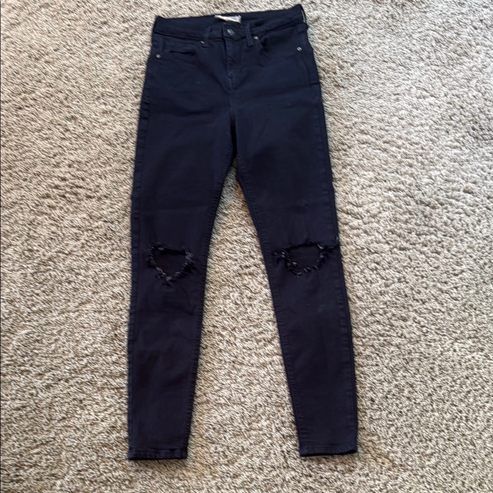 Top Shop Jamie black torn jeans